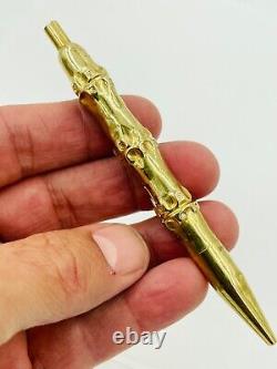 VTG Tiffany & Co. NY 14K Yellow Gold Bamboo Collection Ballpoint Pen 4 LONG