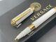 Versace Olympia Greca Madusa White & Gold Rollerball Pen Rare $395 Msrp