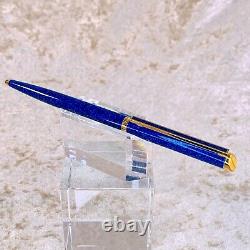 Vinitage Dunhill Ballpoint Pen Blue Marble Lacquer & Gold Finish