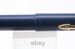 Vintage (1980) Parker 45 TX Matt Blue Ballpoint Pen, GT (New Refill Fitted)