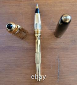Vintage 1989 Cartier Pasha 18ct Gold Plated Rollerball Pen Wear to the lid