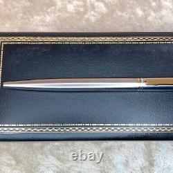 Vintage Alfred Dunhill Ballpoint Pen Gemline Brushed Silver Gold Trim wBox&Paper