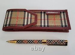 Vintage Burberry nova check ballpoint pen with original case