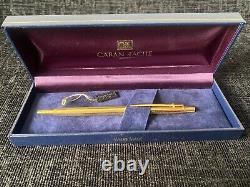 Vintage Caran d'Ache Madison pinstripe Gold Plated Ballpoint Pen Swiss made RARE