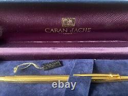 Vintage Caran d'Ache Madison pinstripe Gold Plated Ballpoint Pen Swiss made RARE