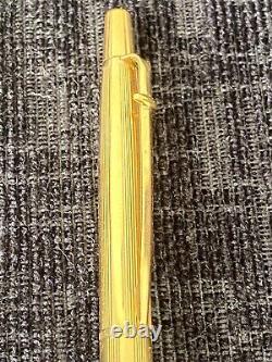 Vintage Caran d'Ache Madison pinstripe Gold Plated Ballpoint Pen Swiss made RARE