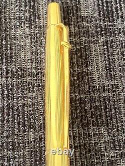 Vintage Caran d'Ache Madison pinstripe Gold Plated Ballpoint Pen Swiss made RARE