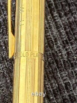 Vintage Caran d'Ache Madison pinstripe Gold Plated Ballpoint Pen Swiss made RARE