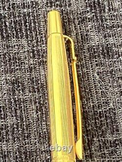 Vintage Caran d'Ache Madison pinstripe Gold Plated Ballpoint Pen Swiss made RARE