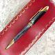 Vintage Cartier Ballpoint Pen Cougar Gunmetal & 18k Gold Plated With Case