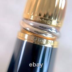 Vintage Cartier Ballpoint Pen Pasha Rare Black Lacquer Gold Finish with Case