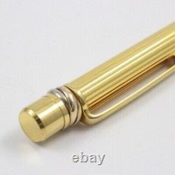 Vintage Cartier Ballpoint Pen Trinity 18K Gold Plated Chevron from Japan