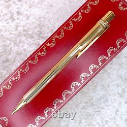 Vintage Cartier Ballpoint Pen Trinity 18k Gold Finish Red Clip withBox&Papers