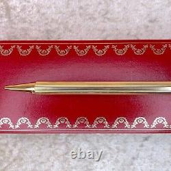 Vintage Cartier Ballpoint Pen Trinity 18k Gold Finish Red Clip withBox&Papers