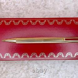 Vintage Cartier Ballpoint Pen Trinity 18k Gold Finish Red Clip withBox&Papers