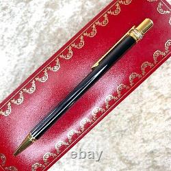 Vintage Cartier Ballpoint Pen Trinity Black Lacquer Gold Plated with Case