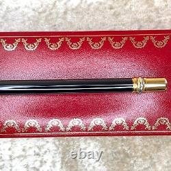 Vintage Cartier Ballpoint Pen Trinity Black Lacquer Gold Plated with Case