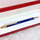 Vintage Cartier Ballpoint Pen Trinity Blue Marble Lacquer 18k Gold Finish Withbox