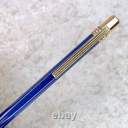 Vintage Cartier Ballpoint Pen Trinity Blue Marble Lacquer 18K Gold Finish withBox