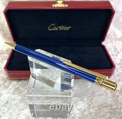 Vintage Cartier Ballpoint Pen Trinity Blue Marble Lacquer Finish with Case