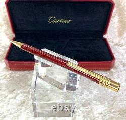 Vintage Cartier Ballpoint Pen Trinity Bordeaux Marble Lacquer Finish with Case