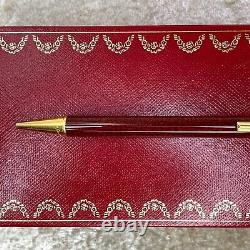 Vintage Cartier Ballpoint Pen Trinity Bordeaux Marble Lacquer Finish with Case