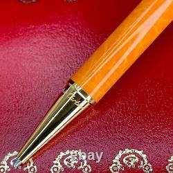 Vintage Cartier Ballpoint Pen Trinity Orange Lacquer Gold Finish with Box & Paper