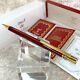 Vintage Cartier Ballpoint Pen Trinity Red Marble Lacquer Finish Withcase&papers