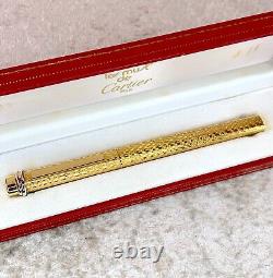 Vintage Cartier Ballpoint Pen Vendome Trinity 18k Gold Finished Textured withCase