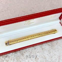 Vintage Cartier Ballpoint Pen Vendome Trinity 18k Gold Finished Textured withCase