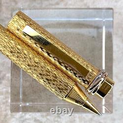 Vintage Cartier Ballpoint Pen Vendome Trinity 18k Gold Finished Textured withCase