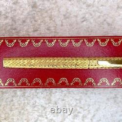 Vintage Cartier Ballpoint Pen Vendome Trinity 18k Gold Finished Textured withCase