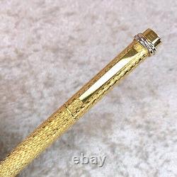 Vintage Cartier Ballpoint Pen Vendome Trinity 18k Gold Finished Textured withCase