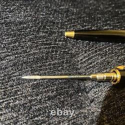 Vintage Cartier Diabolo Ballpoint Pen Black with Gold Trim