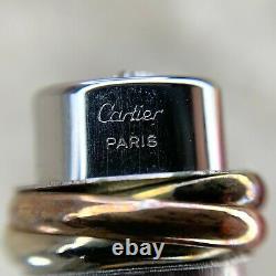Vintage Cartier Fountain Pen Vendome Trinity Silver Gold Clip with Case & Card