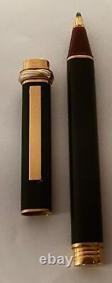Vintage Cartier Vendome Trinity Ballpoint Pen Black Lacquer