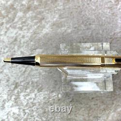 Vintage Dunhill Ballpoint Pen Dress Gold Plated Finish Black Lacquer Clip