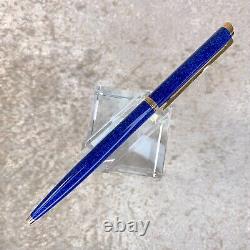 Vintage Dunhill Ballpoint Pen Gemline Blue Marble Lacquer Gold Finish