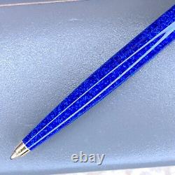 Vintage Dunhill Ballpoint Pen Gemline Blue Marble Lacquer Gold Finish with Case