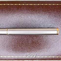 Vintage Dunhill Ballpoint Pen Gemline Brushed Silver & Gold Clip with Case