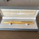 Vintage Dunhill Ballpoint Pen Gemline Gold Finish Barley Black Clip Withbox