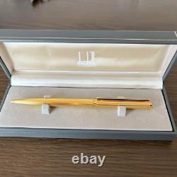 Vintage Dunhill Ballpoint Pen Gemline Gold Finish Barley Black Clip withBox