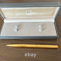 Vintage Dunhill Ballpoint Pen Gemline Gold Finish Barley Black Clip withBox