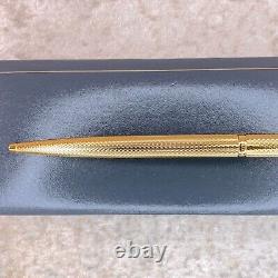 Vintage Dunhill Ballpoint Pen Gemline Gold Finish Black Clip with Case