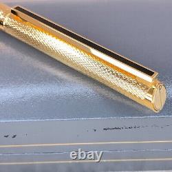 Vintage Dunhill Ballpoint Pen Gemline Gold Finish Black Clip with Case