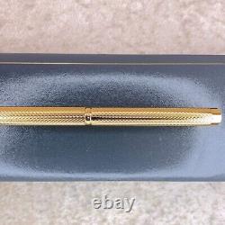 Vintage Dunhill Ballpoint Pen Gemline Gold Finish Black Clip with Case