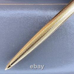 Vintage Dunhill Ballpoint Pen Gemline Gold Finish Black Clip with Case