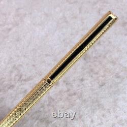 Vintage Dunhill Ballpoint Pen Gemline Gold Finish Black Clip with Case