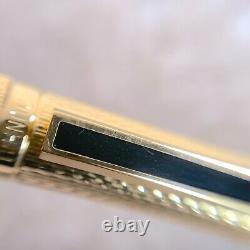 Vintage Dunhill Ballpoint Pen Gemline Gold Finish Black Clip with Case