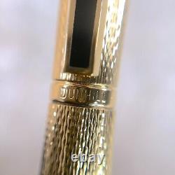 Vintage Dunhill Ballpoint Pen Gemline Gold Finish Black Clip with Case